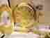 01325-7 Colibri Goldtone Pocket Watch Day Date Fancy Chain Knife New