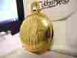 06818-20 Colibri Goldtone White Face Pocket Watch Swiss Parts Date New As-is