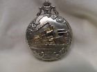 09-10 Geneva Steam Punk Train Engine Pocket Watch With Chain