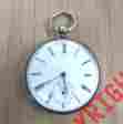 10-g3176 Private Label Antique Key Pocket Watch W 800 Silver Case 15-jewels
