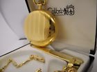 1421-3 Colibri Goldtone Pocket Watch Gold Face Fancy Chain Knife New