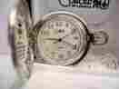 1513-5 Colibri Swiss Silvertone Pocket Watch W Date New As-is