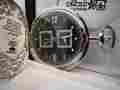 1641-3 Colibri Silvertone 2 Eye Black Face Pocket Watch Day Date New