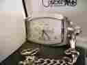 1699-01 Colibri Stainless Steel Silvertone 2 Eye Day Date Pocketwatch As Is