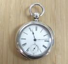174.5grams Columbia Antique Key-wind Pocket Watch With Coin Silver Case 6-a7198