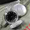 1745b Cathys Personalized Black Face Silver-plated Pocket Watch