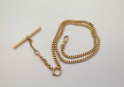 18.8gm 14k Solid Rose Gold Prince Albert T Bar Pocket Watch Chain 17