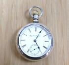 185.6grams Elgin Antique 1988 Pocket Watch With Coin Silver Case 6-a7805