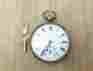 2-k3023 Antique Fuzee Pocket Watch Key-wind Sterling Silver Case