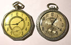 Jt872 2 Lot Pocket - 14k Elgin Watch Vintage Hamilton Gf