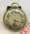 2-texture 14kt Solid Yellow Gold Waltham Dial Keystone Pocket Watch Running