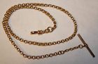 20.75 Pocket Watch Chain Mr No Name Vintage Long Gold Filled With T Bar Inches 17 Grams