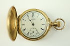 3278084 Elgin Antique Gold Tone White Dial Jewels Mechanical Wind Pocket