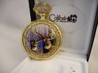 3903-5 Colibri Goldtone Painted Cover Deer Pocket Watch New Reduced