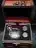 4823 A E Williams Pewter Quartz Watch Cuff Links Chain And Wooden Box