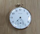 5-e6118 1920 Year Pocket Elgin 20 15- Antique Case Watch Filled Gold