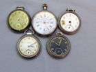 5 - Watches Lot Crafts Vintage Antique Pocket Steampunk Repair Parts
