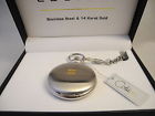 5235-8 Colibri Silvertone Stainless Steeel And Gold Insert Pocket Watch New