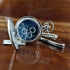 559-1 Colibri New Silver Chronograph Full Hunter Pocket Watch With Knife