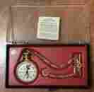 6938 Bradley Time Vintage Mickey Mouse Windup Railroad Gold Tone Pocket Watch