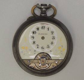 20869-watch-ms 8 Jours Vintage Pocket Watch Inch As Is For Parts