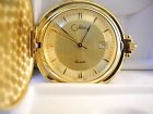 848-9 Colibri Swiss Goldtone Light Gold Face Pocket Watch Date Used