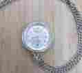 9-f3217 Lola Vintage Vantage Pendant Silver Tone Pocket Watch With Chain
