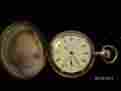 9252595 Ladies Pocket Watch Antique Elgin 10k Rolled Gold Union Hunting Dust Case