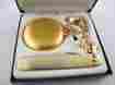 960-1 Colibri Goldtone Gold Face Pocket Watch Date Chain Knife New As-is