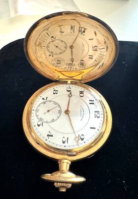 63668 A. Lange & S Hne And 14k Gold Hunters Pocket Watch Savonette Fob Circa 1925