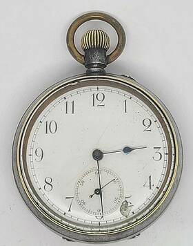 18s-workingcirca Acier Garanti Pocket Watch 114702 Open Face Garati Pw With Dust Cover-steel Case 1890s #466