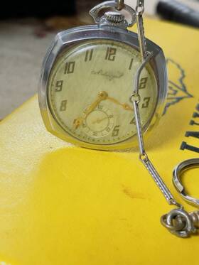 Watch6j Admiral 0982445 Antique 1915 Tacy Watch Co Nonmagnetic Pocket Art Deco Case Rare