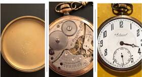 3664077 Admiral Pocket Watch For Parts / Gold Filled American Empress Case
