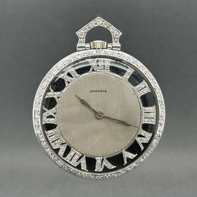 0.91ctw Agassiz Eswat 2777 32.4 Estate Platinum Diamond Manual Pocket Watch Ref#222199