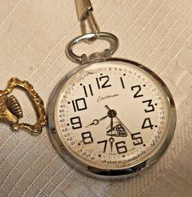 Pwat020 Alfex Swiss Eastman Vintage Railroad Design Pocketwatch