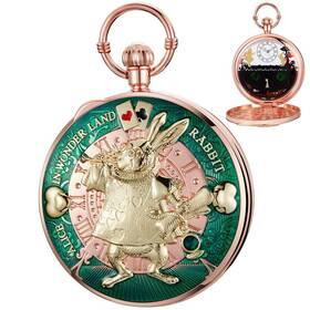Alwesam 702909341115 Musical Pocket Watch Quartz Movement Large Size With Chain Women Men Co