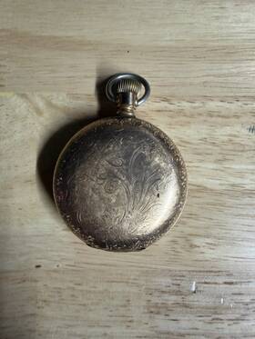 532515 American Waltham Watch Co. Gold Filled Full Hunter Pocket Roman Numerals Mechanical