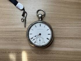638509 American Watch Co. P.s. Bartlett Full Hunter Silver Pocket With Winding Key