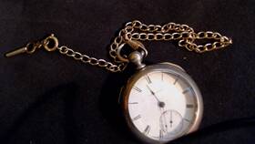 7-b694 American Watch Co. 780947 1869 Key Wound Pocket With Coin Silver Case 11j