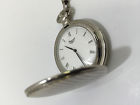 Vt-2593 Analog Pocket Tone Fossil Roman Markers White Watch Dial Numeral Silver