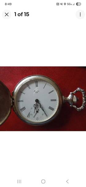 50mm.a-1 Ancre Jj5300 Antique/vtg Swiss Silver Full Hunter Pocket Watch Cond