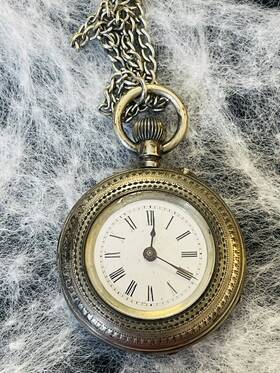 1091 Antique Pocket Watch Le Jacob Locle Silver Ornate No