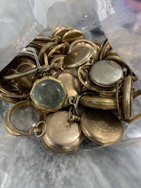 1417g Antique Scrap Gold Filled Pocket Watch Cases Lot
