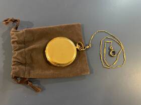 1619322 Antique Mens Vintage 18k Pocket Watch With 15 Inch Chain Ariston Suiza Serial #1619322
