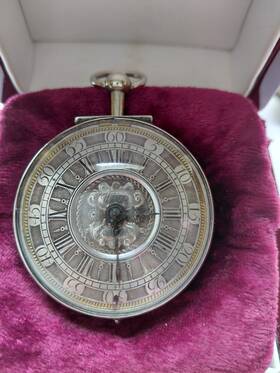 Antique 1709 Luke Wise Silver Fusee Pocket Watch With Hand Engraved Jane Austin Crest