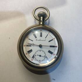 1776-1876 Antique Vintage 16s Centennial 50mm Pocket Watch Display Back Runs