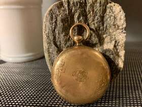 23433 Antique 18k Gold L. Montandon Locle Patentlever Pocket Watch Read Description