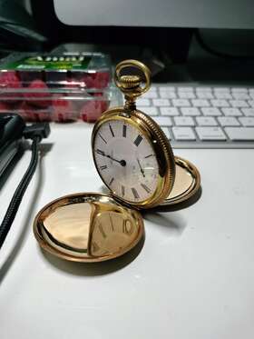290180 Antique Perfection Usa Pocket Watch Pink Face Vintage