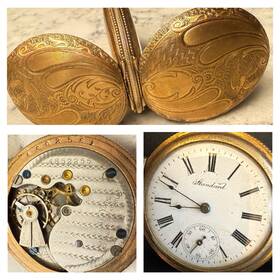 4069521 Antique Gold Filled Pocket Watch Case Philadelphia Victory Warranted 10 Years