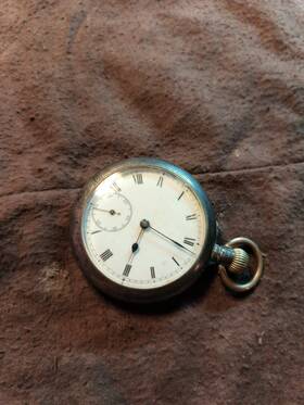 413425 Antique No Name Pocket Watch 16s Non Working